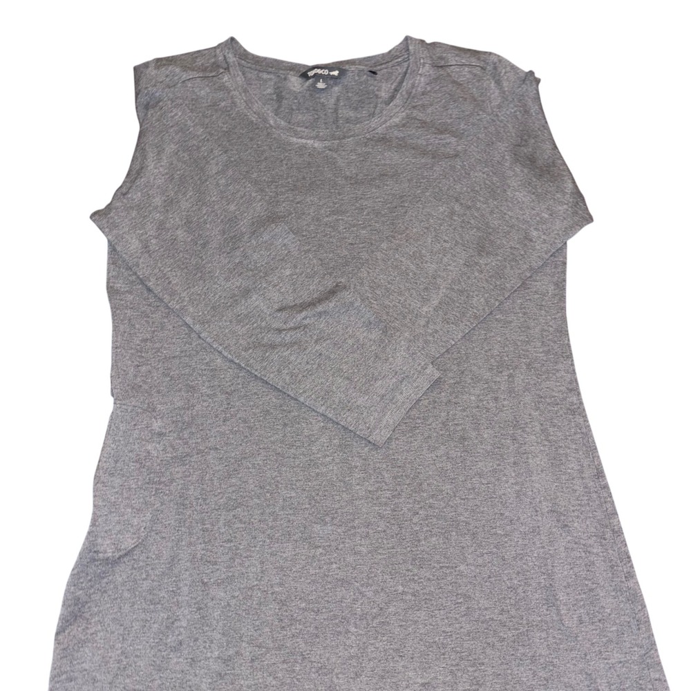 Toad&Co | Montclair Midi Dress | L Gray Organic Cotton Blend Long Sleeve Casual